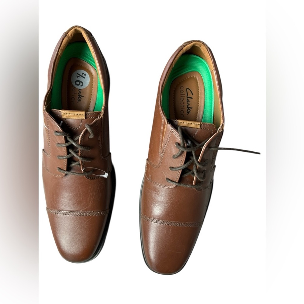 Clarks Brown Leather Derby Oxfords Size 9 1/2